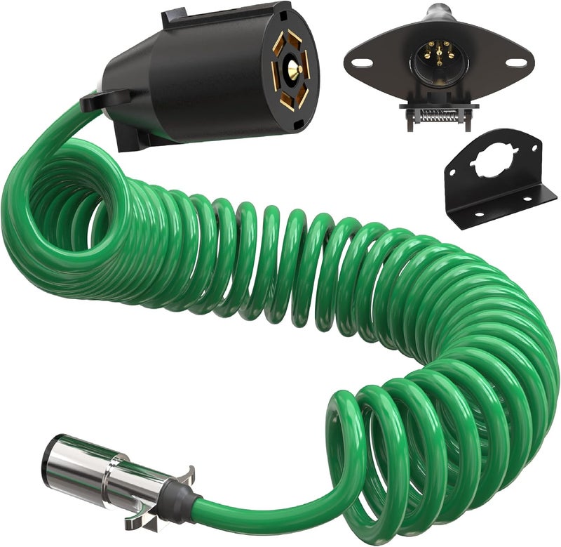 LATCH.IT 7 Pin to 6 Pin Trailer Adapter V2.0 | Weatherproof 7 pin to 6 pin Trailer Cable | Wire Stretches up to 8-feet! | 6 Pin to 7 Pin Trailer Adapter | Perfect Solution for Your Towing Rig - Image 1